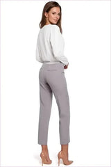 Silver Thread Cigarette Pants Unique Style Fashion