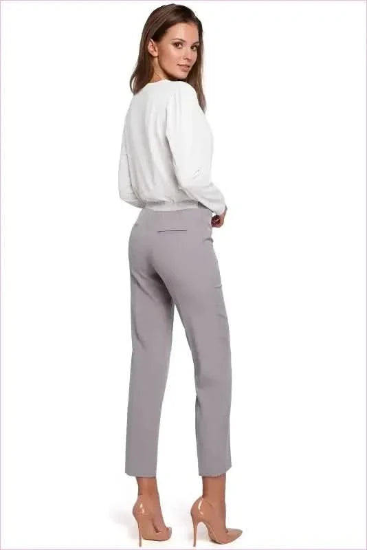 Silver Thread Cigarette Pants Unique Style Fashion