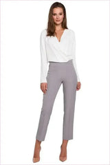 Silver Thread Cigarette Pants Unique Style Fashion