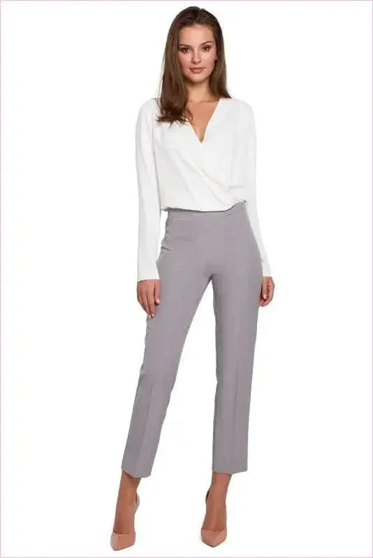 Silver Thread Cigarette Pants Unique Style Fashion