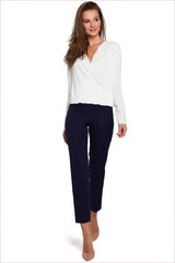 Silver Thread Cigarette Pants Unique Style Fashion
