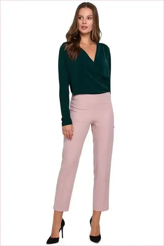 Silver Thread Cigarette Pants Unique Style Fashion