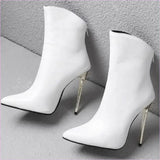 Sleek Fashion Stiletto Pointed Toe Ankle Boots in Plus Sizes