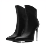 Sleek Fashion Stiletto Pointed Toe Ankle Boots in Plus Sizes