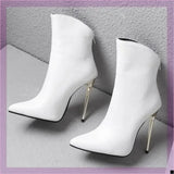 Sleek Fashion Stiletto Pointed Toe Ankle Boots in Plus Sizes