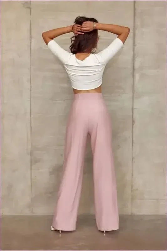 Solid Bell Bottom Pants Unique Style Fashion