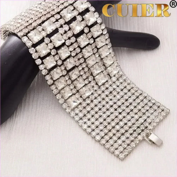 Sparkling Rhinestone Crystal Square Bracelet for Drag Queens