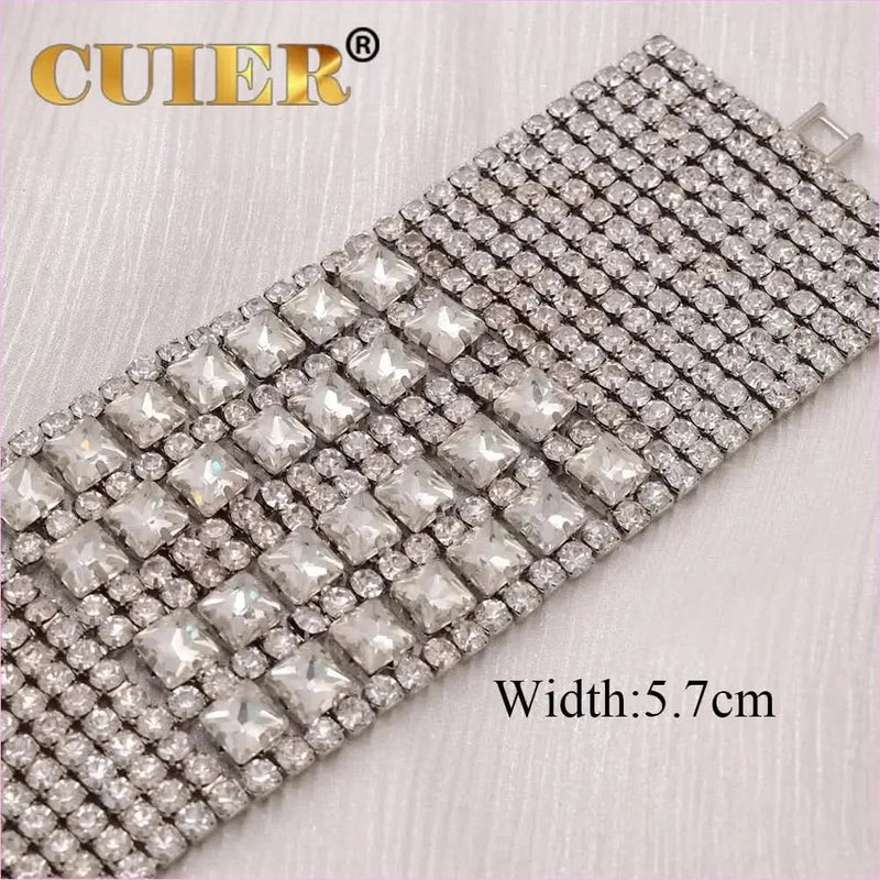 Sparkling Rhinestone Crystal Square Bracelet for Drag Queens