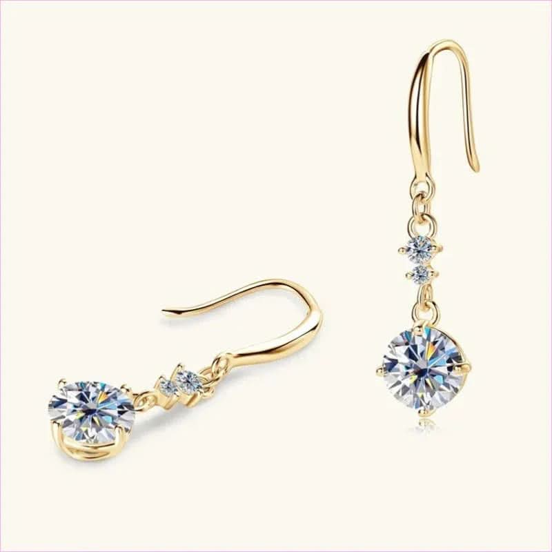Sterling Silver Drop Earrings with Moissanite Over 0.3 Carats