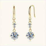 Sterling Silver Drop Earrings with Moissanite Over 0.3 Carats