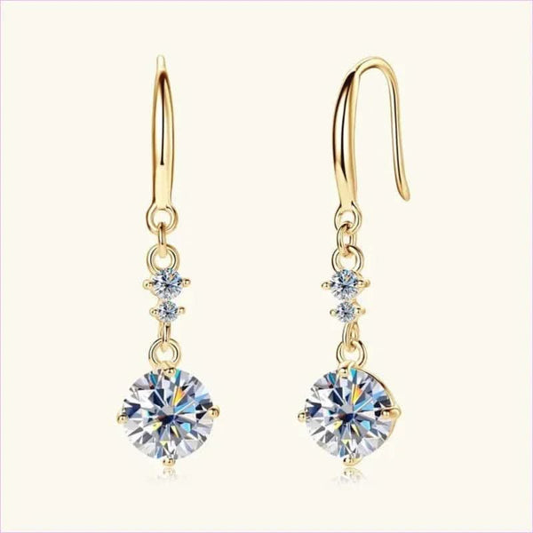 Sterling Silver Drop Earrings with Moissanite Over 0.3 Carats
