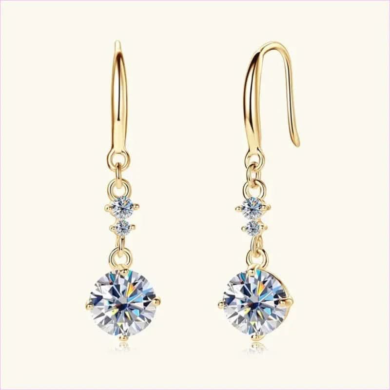Sterling Silver Drop Earrings with Moissanite Over 0.3 Carats
