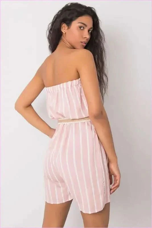 Striped Jumpsuit Casual Style Fashion