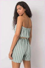 Striped Jumpsuit Casual Style Fashion