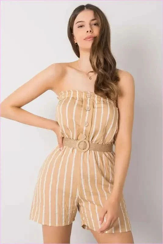Striped Jumpsuit Casual Style Fashion