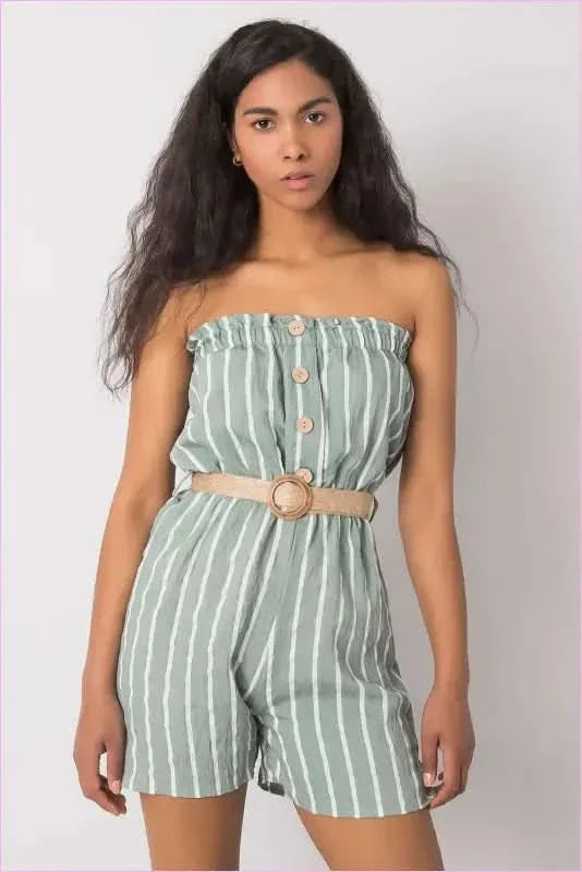 Striped Jumpsuit Casual Style Fashion