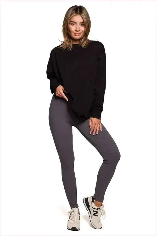Striped Knitted Fabric Leggings Fashion Style
