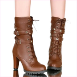 Stunning Rivet Motorcycle High Heel Ankle Boots in Black Leather