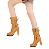 Stunning Rivet Motorcycle High Heel Ankle Boots in Black Leather