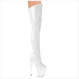 Stylish Patent Leather Ladies Boots with Transparent Heels in Black and White