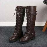 Stylish Women’s Knight Boots with Round Toe and Square Heel