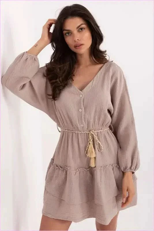 Summer Boho Style Muslin Mini Dress