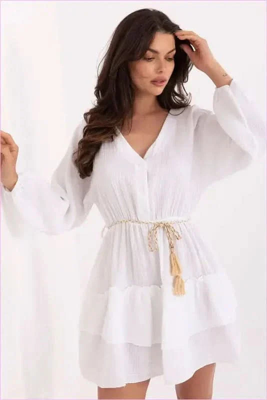 Summer Boho Style Muslin Mini Dress