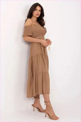 Summer Flared Midi Dress Fashion Style