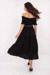 Summer Flared Midi Dress Fashion Style