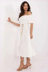 Summer Flared Midi Dress Fashion Style