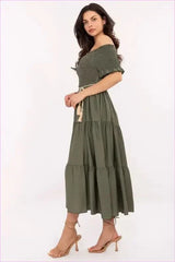 Summer Flared Midi Dress Fashion Style