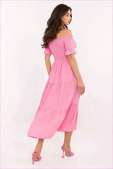 Summer Flared Midi Dress Fashion Style