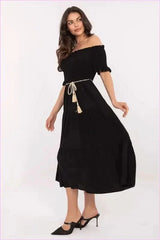 Summer Flared Midi Dress Fashion Style