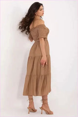 Summer Flared Midi Dress Fashion Style