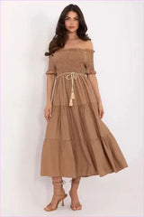 Summer Flared Midi Dress Fashion Style