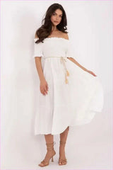Summer Flared Midi Dress Fashion Style