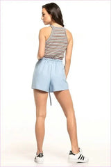 Summer Style Shorts with Belt and Pockets