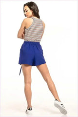 Summer Style Shorts with Belt and Pockets