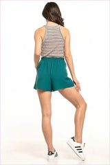 Summer Style Shorts with Belt and Pockets