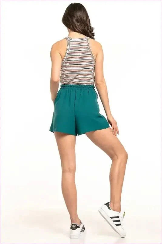 Summer Style Shorts with Belt and Pockets