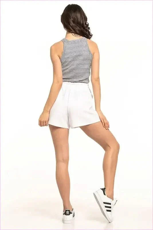 Summer Style Shorts with Belt and Pockets