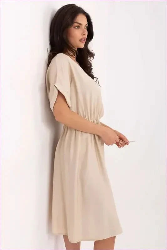 Summer Viscose Flared Dress Fashion Style