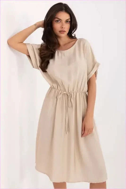 Summer Viscose Flared Dress Fashion Style