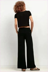 T404 Linen Pants Wide Leg Style for Women
