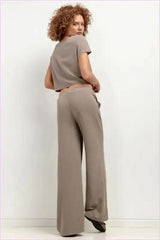 T404 Linen Pants Wide Leg Style for Women