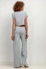T404 Linen Pants Wide Leg Style for Women