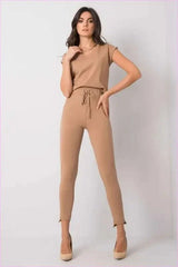 Tapered Leg Tie Waist Sweatpants Fashion Style