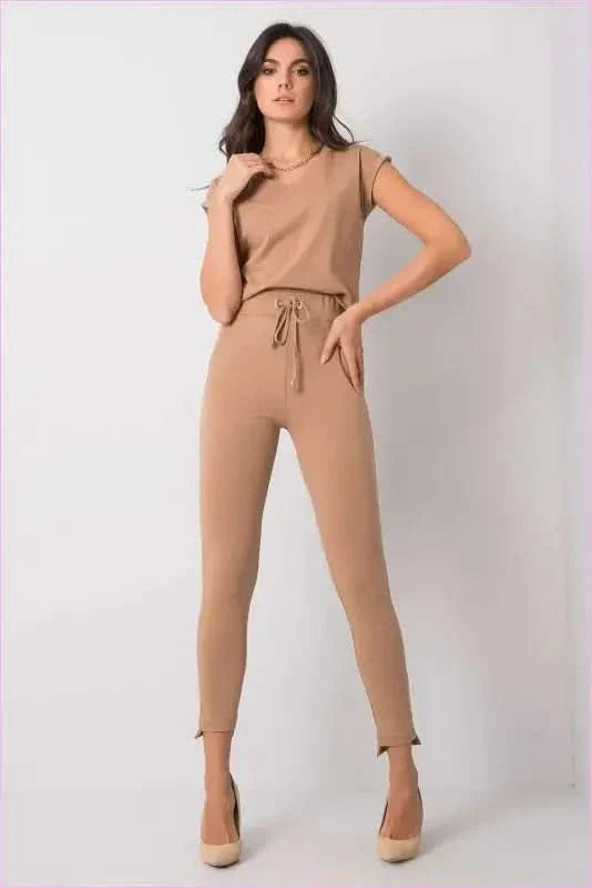 Tapered Leg Tie Waist Sweatpants Fashion Style
