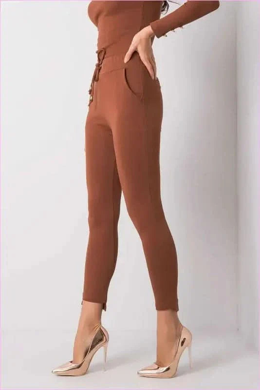 Tapered Leg Tie Waist Sweatpants Fashion Style