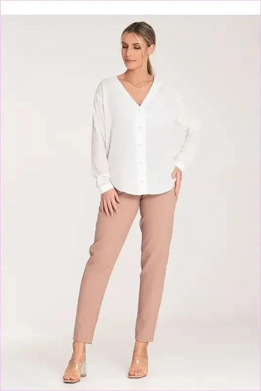 Tapered Trousers Golden Buckle Unique Style Fashion
